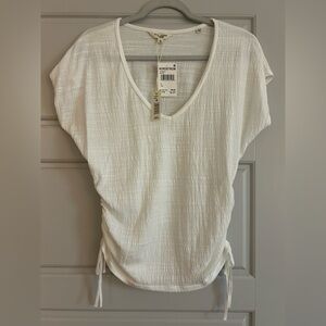 Max Studio White Short Sleeve Top